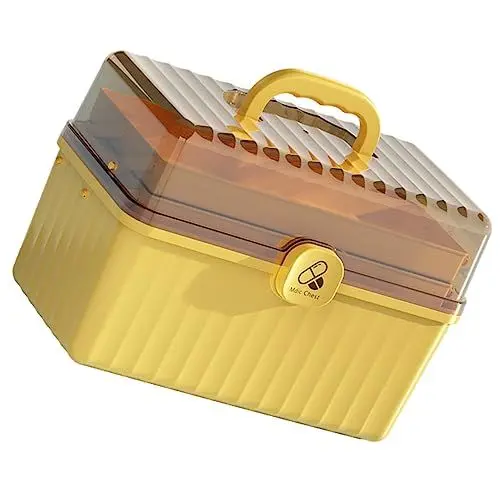 Produktbild: Kasten Hausapotheke Kunststoffbehälter Klarer Vanity-organizer Lagerbehälter Aus Kunststoff Kleine Aufbewahrungsbox Für Medikamente Notfall Erste Handtasche Reisen Plastik Kosmetik