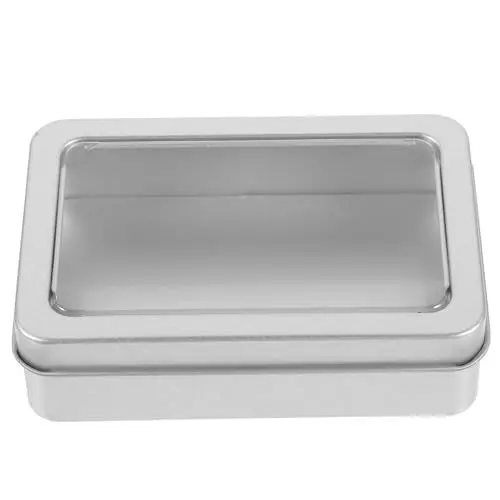 Produktbild: Kasten Leckerlibox aus Metall rechteckige Blechdose Metallbox mit Deckel aufklappbare Blechdose Kekse Süßigkeitenglas Geschenk Verpackung Lagertank Scharnier Teedose Eisen