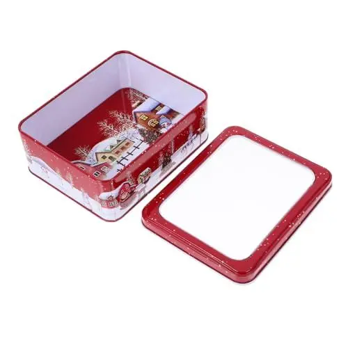 Produktbild: Kastenkasten Deko Aufbewahrungsdose Weihnachtsplätzchenschachtel Bonbondosen Aus Weißblech Keksdose Aus Snackdose Weißblechdose Festliche Snackbox Süssigkeit Blechbüchse