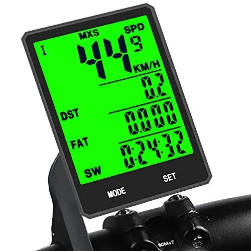 Produktbild: KASTEWILL Fahrradcomputer Kabellos Multi Funktionen Bike Kilometerzähler Wasserdicht Große LCD-Hintergrundbeleuchtung Display Fahrrad Computer für Fahrrad Mountainbike