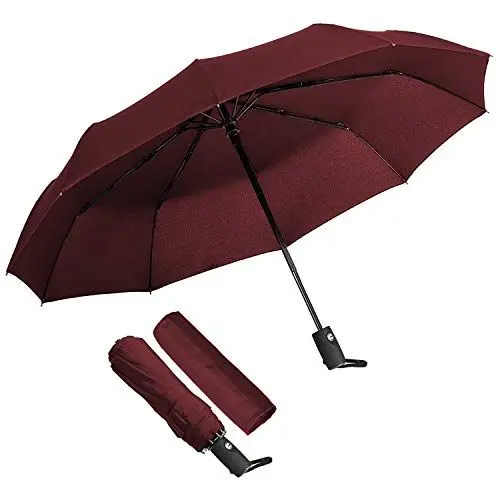 Produktbild: KASTEWILL Regenschirm Schirm Damen & Herren,Taschenschirm Sturmfest Windsicher Stabil Verstärkt XL Automatik bis 140 km/h mit 10 Edelstahl Rippen &Teflon Beschichtung für Reise Outdoor Klein,Rot 1