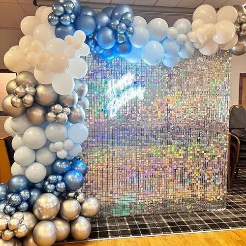 Produktbild: Kate Shimmer Wall Panels Pailletten Helles Silber Wand Pailletten Hintergrund Party Panels für Party Dekoration 12PCS