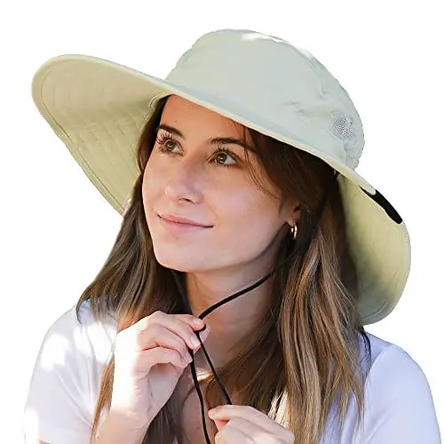 Produktbild: Kato Tirrinia Gipfelfreund Sonnenhut Strohhut Anglerhut Gärtenhut Outdoor Hüte Safari Sonnenschutz Hut Wanderhut Fischermütze Damen Herren Sommer UV Schutz Sonnenschutz Großer Kopf Nackenschutz, Tan
