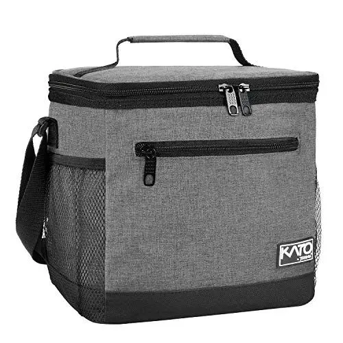 Produktbild: Kato Tirrinia Faltbar Klein Kühltasche 10.5L(20 Dosen), Arbeit Lunchtasche Isoliertasche für Unterwegs Auto Picknick Strand, Groß Thermotasche Lunchbag Lunchbox Tasche für Herren Damen, Schwarz