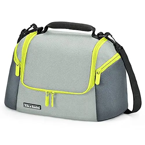 Produktbild: Kato Tirrinia Kühltasche Klein 10L für Flaschen, Camping Kühlbox Auto Kühltaschen Kühlrucksack Picknicktasche Herren Damen, Waterproof Coating Beach Cooler Bag Lunchtasche Isolierte Arbeit, Grau Grün