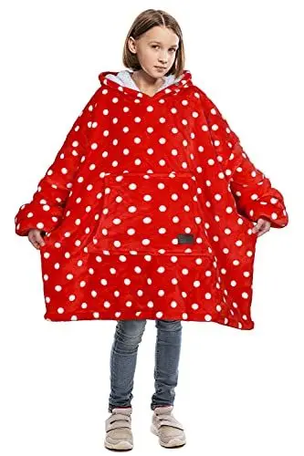 Produktbild: Kato Tirrinia Kuschel Hoodies, Weiche Warme Flanell Damen Deckenpullover, Komfortable Kapuzenpullover, Gemütlich Geschenke Decke für Erwachsene, Teenager, Jungen, Mädchen, Kinder, retpunkte