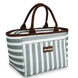 Produktbild: Kato Tirrinia Mittagessen Taschen für Frauen Männer, isoliert Mittagessen Tote Tasche für Mädchen, Lunch-Box für Erwachsene & Kinder, Große Kühlung Mittagessen Tasche für Arbeit/Schule/Picknick - Grau