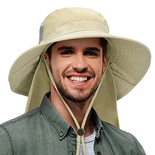 Produktbild: Kato Tirrinia Outdoor Sonnenhut Herren Damen mit Nackenschutz, UPF 50 UV Schutz Safari Hut, Faltbar Cap Sonnenschutz für Hiking Strand Anglerhut Wanderhut Gartenhut Tropenhut, Brige