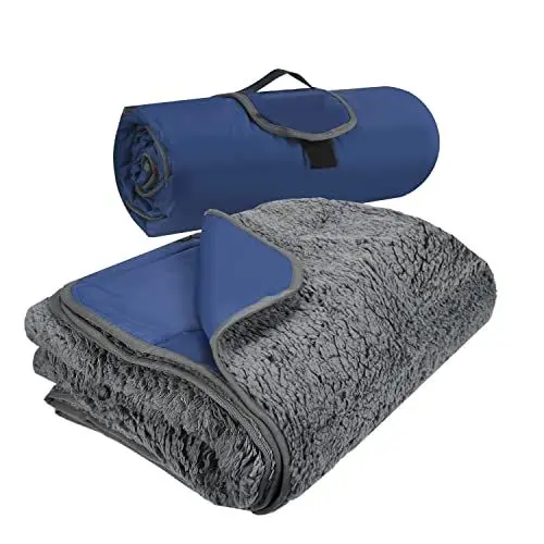 Produktbild: Kato Tirrinia Campingdecke Outdoor Decke Picknickdecke Reisedecke, Liebesdecke Sexdecke Outdoordecke Wasserdicht, Fleece Thermodecke Outdoor Camping Matte Ultraleicht Warme Decke 150x200, Marine