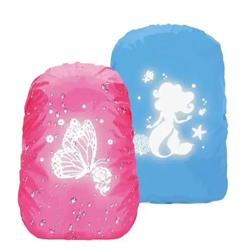 Produktbild: KATOOM 2STK Regenschutz für Rucksack Schulrucksack Regenschutz Schulranzen Rucksackschutz Regenhülle Wasserdicht Ranzen Regenüberzug Wasserschutz für Outdoor Camping Wandern mit Reflexstreifen