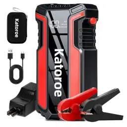 Produktbild: Auto Starthilfe Powerbank 4000A 12V (Bis Zu 9,0L Benzin Oder 7,0L Diesel) Auto Starthilfe mit LED-Taschenlampe, Jumper Bildschirm, Autobatterie Booster für SUV Motorrad Rasenmäher(Jump Starter -016)