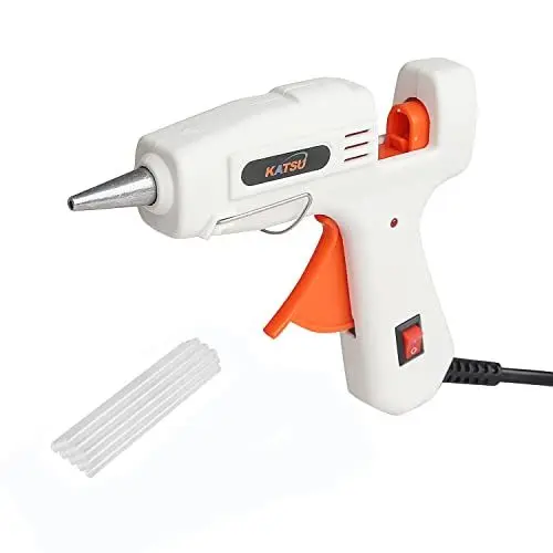 Produktbild: KATSU Heißklebepistole 20W Klebepistole mit 12 Klebestiften 7 mm x 150 mm für Heimwerker, Handwerk, Hobby und schnelle Reparaturen zu Hause
