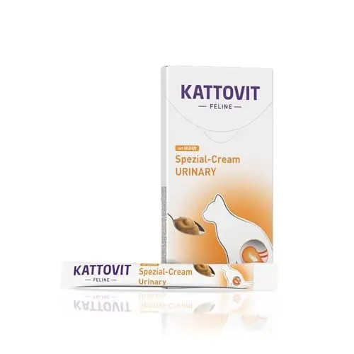 Produktbild: KATTOVIT - Urinary-Cream für Katzen | Katzen-Diätsnack angereichert durch Calciumsulfat, magnesiumreduziert. Für ausgewachsene Katzen | Snack für Katzen mit praktischer Portionierung | 11x6x