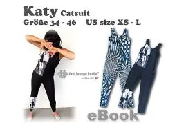 Produktbild: Katy Overall Nähanleitung mit Schnittmuster für Catsuit Jumpsuit Wellness-Anzug Gymnastikanzug Overall Leggings (Download)