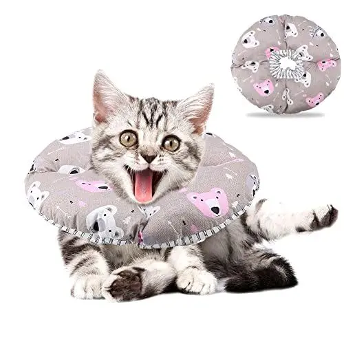 Produktbild: Katze Schutzkragen Soft Edge Circle Pet Schutzkragen Anti Biss Safty Kragen für Katzenwelpen Pet Anti Bite Leck Chirurgie Wundheilung(Kaffee)