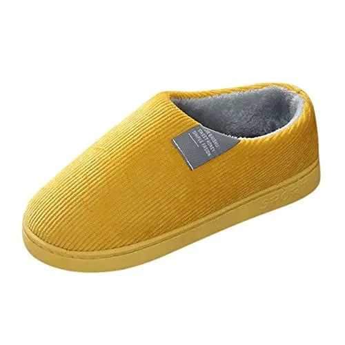 Produktbild: Katzen Hausschuhe Damen Geschlossen Schuhe Herren Haus Für Warm Flop Pantoffel (Yellow, 36-37) Pantoffeln Aus Reiner Schurwolle Rutschfeste Sohle Comfy Crew Hausschuh Slippers Women Frauen