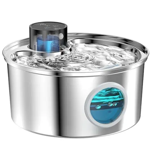 Produktbild: Katzenbrunnen Kabellos: Trinkbrunnen für Katze Kabellos - 3.2L Katzenbrunnen für Katzen - Leiser Katzen Trinkbrunnen - Katzentrinkbrunnen - Platzieren Sie es Überall, wo Ihr Haustier Möchte - FOFNON