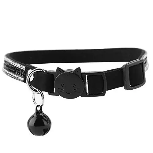 Produktbild: Katzenhalsband, Katzen-Tracker-Halsband, niedliche Pu-Cartoon-Schnalle, weich mit Glöckchen, Haustier-Tracker für Katzen für Katzen, Hunde, Kleintiere (S)