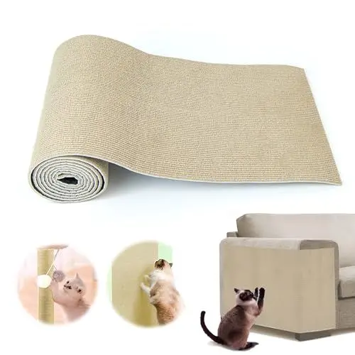 Produktbild: Katze Kratzmatte Kratzfolie Katzen Selbstklebend Kratzbretter Wand, 30 X 200 cm Kratzmatte Schneidbar Kratzpads für Katzen, Kratzpappe Katze, Katze Wand Möbel, Kratzbäume und Couch