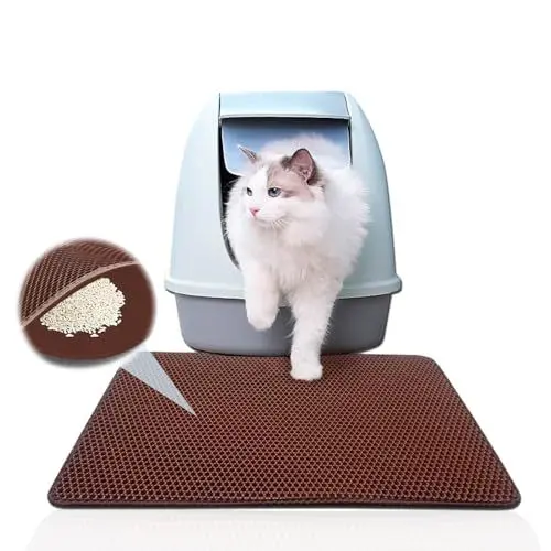 Produktbild: Katzenklo Matte, Waben Design Katzenklo Matte Doppelschicht Anti Rutsch Katzenstreumatte Wasserdicht Katzentoilette Matte für Sauberkeit mit Katzenstreu (30x45CM)