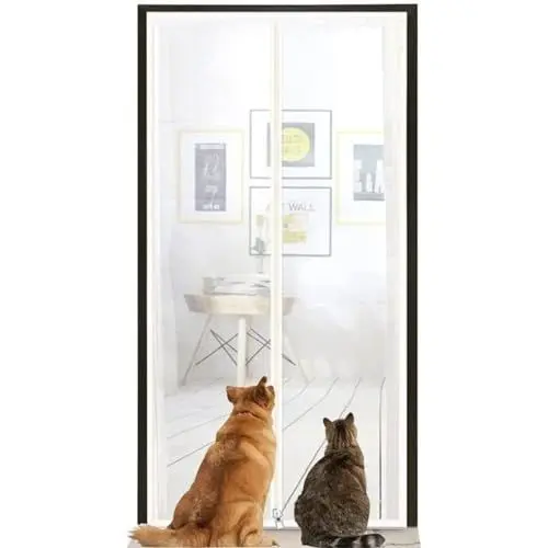 Produktbild: Katzenschutz-Balkontür, 100 Cm X 200 Cm, Verdicktes Katzenschutz-Moskitonetz For Wohnzimmer, Schlafzimmer, Küche, Terrasse, Kratzfeste Netztür For Hunde Und Katzen Mit Reißverschluss(100x220cm)