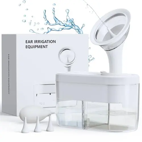 Produktbild: KAUGIC Ohrenschmalz Entferner Ohrenreiniger Ohrreiniger für Erwachsene Sicherer Ohrenspülung Elektrische Ear Cleaner Ohrendusche Ohrreinigungsset mit 4 Modus, Integrierter Wassertank