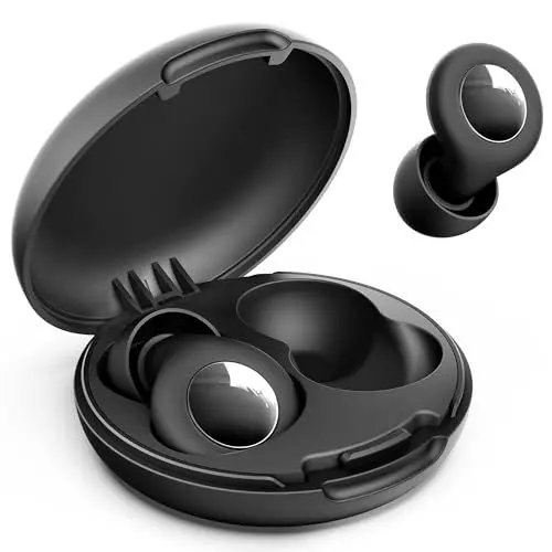 Produktbild: KAUGIC Ohrstöpsel zum Schlafen, Silikon weiche wiederverwendbare Gehörschutzstöpsel, NRR 30 dB Zertifizierter Gehörschutz für Konzerte, Veranstaltungen & Nachtleben - Schwarz
