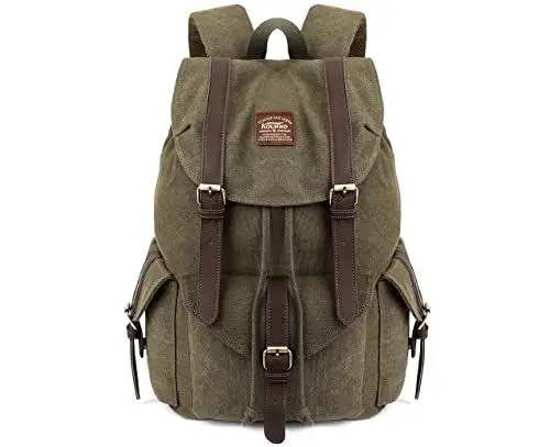 Produktbild: KAUKKO Herren Damen Schulrucksack Wanderrucksack Reisetasche Laptoprucksack Outdoor Sports Freizeit Daypacks, Army Green, Large