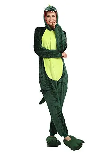 Produktbild: Kauson Unisex Einhorn Pyjamas Onesie Karton Animal Cosplay Fasching Kostüm Warm Gefüttert Body Overall Tier Nachtwäsche Kigurumi Karneval Halloween Weihnachten Xmas Pyjamas Sleepwear