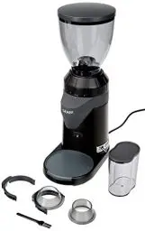 Produktbild: GRAEF. CM802 - Elektrische Kaffeemühle, Aluminiumgehäuse, Bohnenbehälter 350g, Edelstahl-Kegelmahlwerk, 40 Mahlgrade, Kaffeemühle Siebträger, Antistatik-Einsatz, Aluminium-Schaufelrad, 128 W, Schwarz