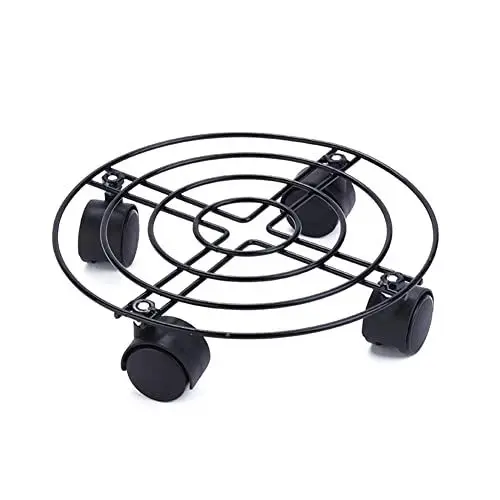 Produktbild: Kaxenig Pflanze Caddy Mit Rädern - Runder Metall Pflanzenständer | Heavy Duty Topfpflanzenständer, Rolling Metal Pflanzenroller Für Innenbereich Außenbereich Haus Und Garten