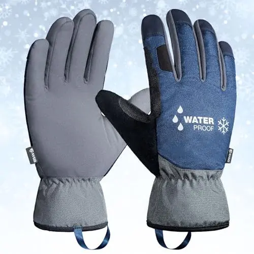 Produktbild: KAYGO Thermisch Wasserdicht Arbeitshandschuhe für Herren Damen, Thermo Isolierte Futter, Winter Warme Arbeitshandschuhe für Kaltes Wetter Gartenarbeit Outdoor Aktivität Kühllagerung (Blau, L, Gr 9)