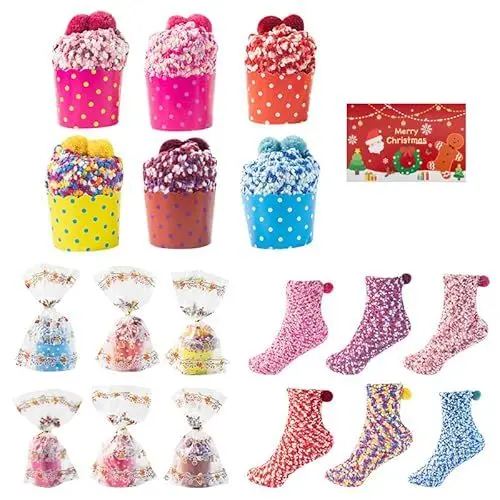 Produktbild: Kazaigou 6 Paar Kuschelsocken Damen Geschenk, Aotlet Geschenk für Frauen Kuschelsocken, Geschenk für Frauen Kuschelsocken, Mama Kuschelsocken Weihnachten Weihnachtsgeschenke für Frauen