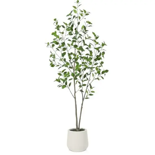 Produktbild: Kazeila Kunstpflanzen Groß 150cm Künstliche Ficus Pflanzen,Plastikpflanzen mit Weiß Topf für Home Wohnzimmer Schlafzimmer Büro Deko(1Pack)