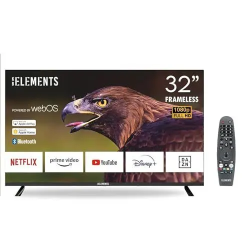 Produktbild: KB ELEMENTS Fernseher Smart TV mit 32 Zoll Full HD WLAN Bluetooth Magic Fernbedienung WEBOS Betriebssystem 1 GB RAM und 8 GB Flash-Speicher
