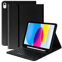 Produktbild: KBCASE iPad 10 Generation Hülle mit Tastatur Slim Tastatur Hülle für iPad 10. Gen 2022 10,9 Magnetisch Abnehmbare Bluetooth Tastatur mit Deutscher QWERTZ Layout für iPad A2696/A2757/A2777