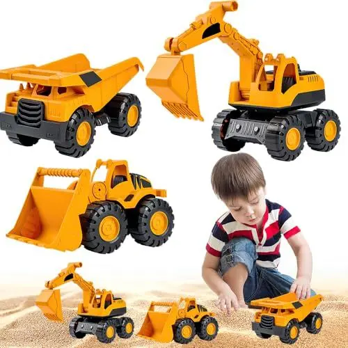 Produktbild: KBIBCK 3 Stück Baufahrzeuge Spielzeug, Sandspielzeug Bagger Sandkasten, Bagger, Kinder Baustellenfahrzeuge, Spielzeug Traktor Bulldozer Diecast Vehicle Für Jungen, Kinder