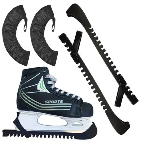 Produktbild: KBIBCK 3 Stück Kufenschoner Schlittschuhe, Verstellbare Eishockey Schlittschuhe Kufenschoner, Elastische Kufenstrümpfe, Wasserdichtes Schlittschuh Schlittschuhe Schoner