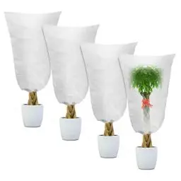 Produktbild: KBIBCK 4 Stück Winterschutz für Pflanzen, Frostschutz Kübelpflanzensack Groß, Winter Pflanzenschutzsack, Pflanzenabdeckung Frostschutz Vlies, beige, 120x80 cm