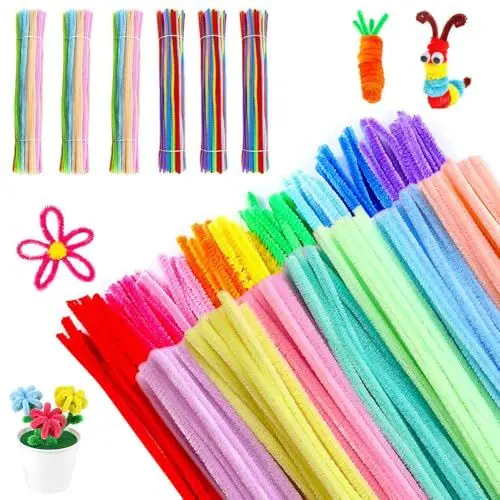 Produktbild: KBIBCK 600 Stück Pfeifenputzer Bunt zum Basteln, Pfeifenreiniger Bunt zum Basteln, Macaron Farbe Pfeifenreiniger, Bendable Pfeifenreiniger Chenilledraht, Bunt Pfeifenputzer zum Basteln