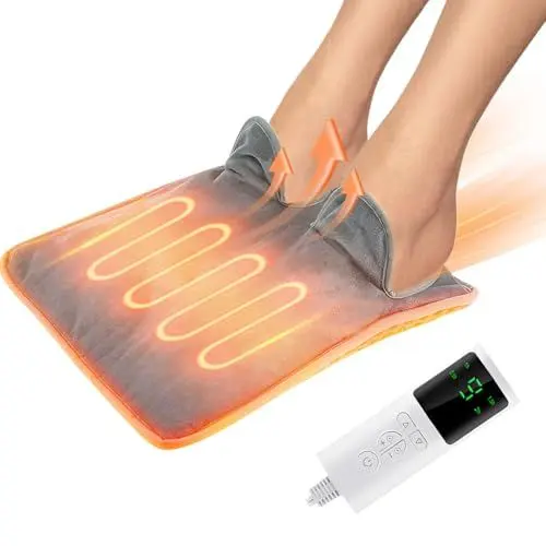Produktbild: KBIBCK Fußwärmer Elektrisch, Fusswärmer Elektrisch, Elektrischer Fußsack, Elektrischer Fußwärmer mit 9 Temperaturstufen & 4 Timer, Waschbar Schnellheizendes Kissen für Fuß, Rücken und Ganzkörper