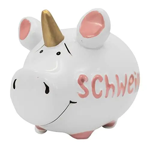 Produktbild: KCG Kleinschwein Keramik Sparschwein SCHWEINHORN/ca. 12.5 cm x 9 cm