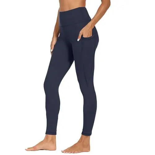 Produktbild: KDEIHT Sport Leggings Damen High Waist Yogahose Leggins mit Bauchkontrolle Sporthose Blickdicht Fitnesshose Schwarze Laufhosen Yoga Hose Elastische Trainingshose Bequem Gym Sportleggings