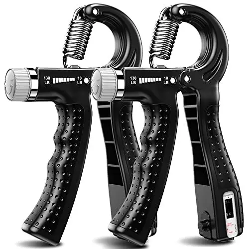 Produktbild: KDG Handtrainer UnterarmTrainer 2-er Set Einstellbarer Widerstand 5-60 kg,Fingertrainer,Griffkraft Trainer Hand Trainingsgerät für Muskeltrainer und Hand Gripper (Black)