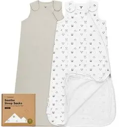 Produktbild: KeaBabies 2er-Pack Bio-Schlafsäcke 100% Baumwolle – Babyschlafsack, tragbare Babydecke, Schlafsack für Babys, Pucksack für Kleinkinder, Neugeborene, Säuglingsschlafsack, Mädchen, Junge (Nordic, M)