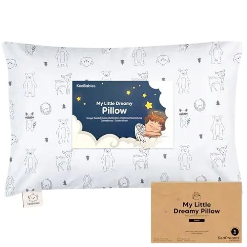 Produktbild: KeaBabies Kinderkissen mit Kissenbezug – 51X35cm Kinderkissen ab 2 Jahren, Waschbares Kinderkissen, Weiches Bio-Kinderkissen, Kinderkissen zum Schlafen, Großes Kinderkissen (KeaFriends)