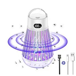 Produktbild: KEAGAN Insektenvernichter, USB Wiederaufladbarer Mückenlampe, 3 IN 1 Insektenvernichter Elektrisch Mückenlampe, mit UV-Lampe für Schlafzimmer Camping Garten Innen und Aussen