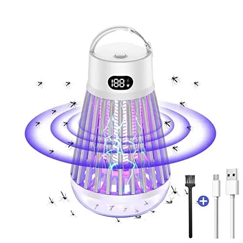 Produktbild: KEAGAN Insektenvernichter, USB Wiederaufladbarer Mückenlampe, 3 IN 1 Insektenvernichter Elektrisch Mückenlampe, mit UV-Lampe für Schlafzimmer Camping Garten Innen und Aussen