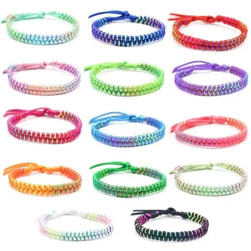 Produktbild: Keboyoe 14 Stück Freundschaftsarmband Geflochten Freundschaftsarmband Handgefertigtes Bunte freundschafts Armbänder Verstellbar Geflochtenes Armband für Mädchen Frauen Kinder