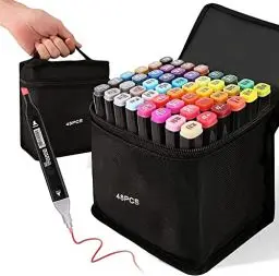Produktbild: Kebuye Alkohol Marker, 48 Farben Alcohol Marker, Alkohol Permanenter Marker Set Twin Tip Marker Stifte FüR Manga, Design, Malerei, Zeichnung